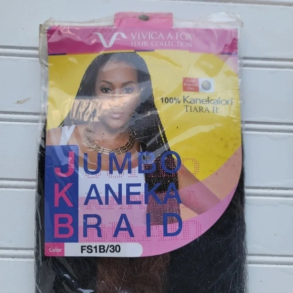 Jumbo Kaneka Braid, 100% Kanekalon color 1B black Vivica Fox Collection FS 1B 30 - Picture 11 of 15